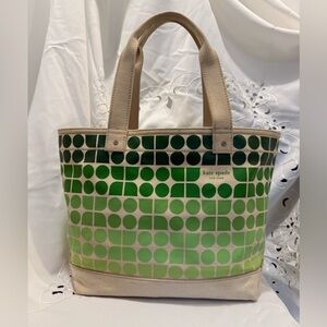 Kate Spade “Noel Dot” Green and Cream Tote Bag